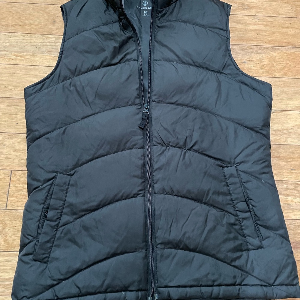 Lands' End Women's Quilted Black Vest